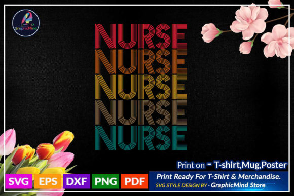 Nursing Retro Lettering Design for Embroidery Projects